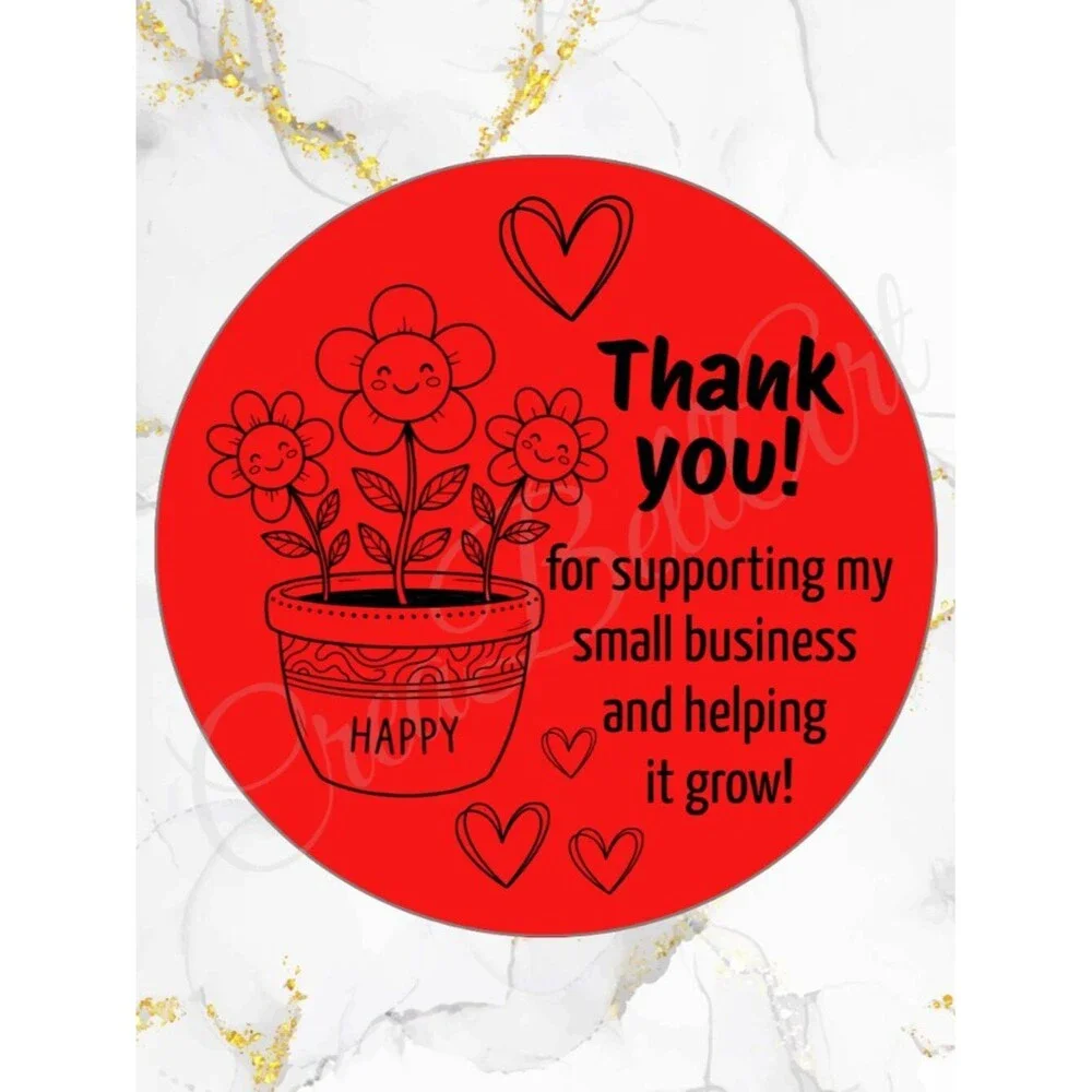 100 Thank you Stickers Thermal 2